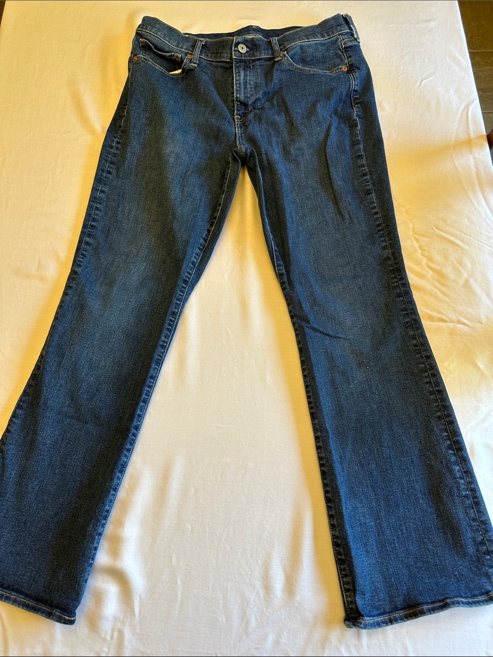 GAP Women's Dark Blue Baby Boot Cut Mid Rise Jeans 32 | 14S